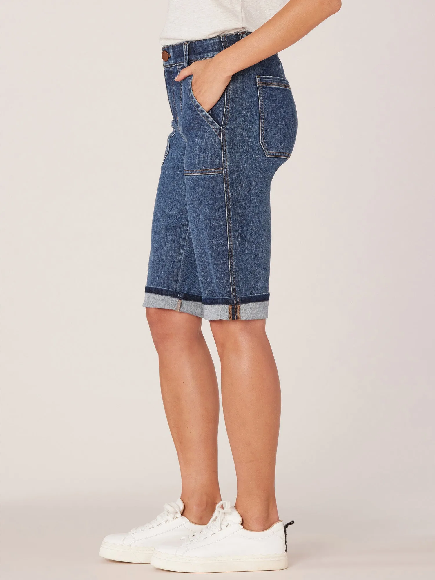 "Ab"solution High Rise Cuffed Hem Repreve Bermuda Short