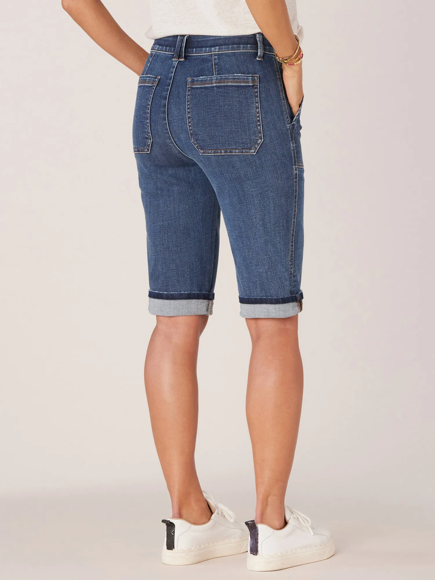 "Ab"solution High Rise Cuffed Hem Repreve Bermuda Short
