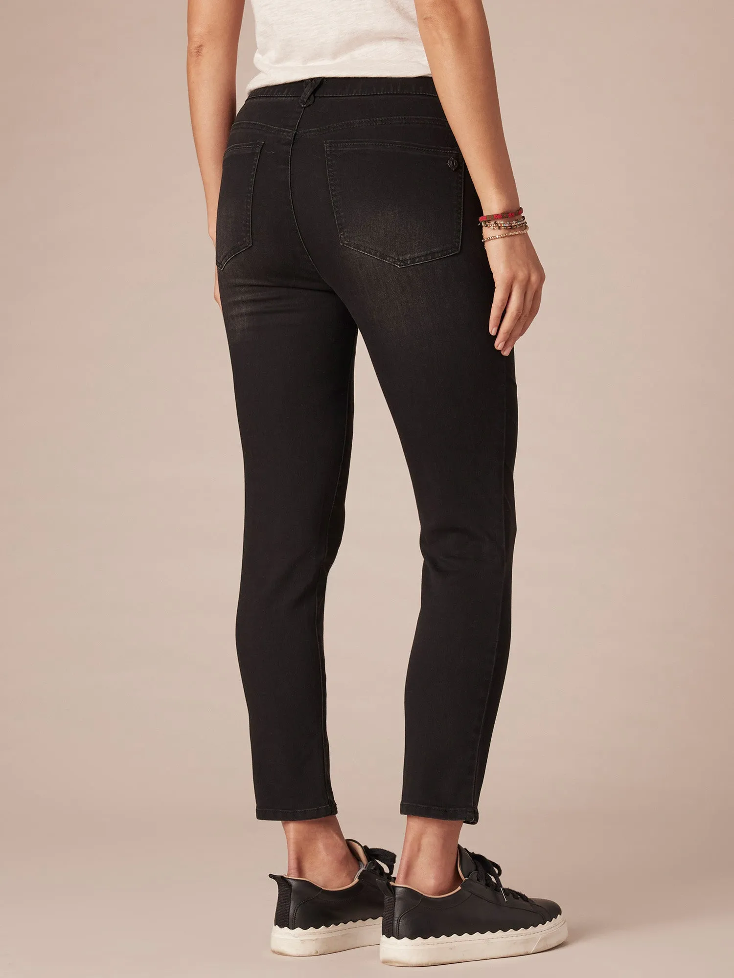 "Ab"solution® High Rise Petite Black Denim Skinny Jeans
