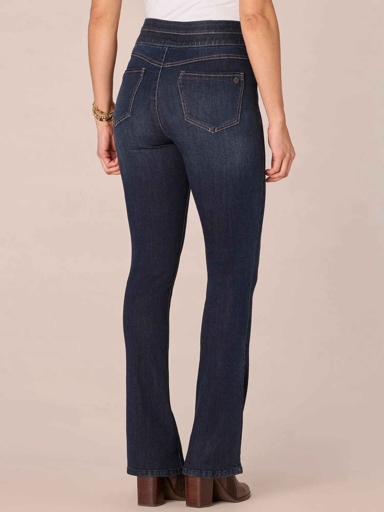 "Ab"solution Indigo High Rise Itty Bitty Boot Glider Jeans