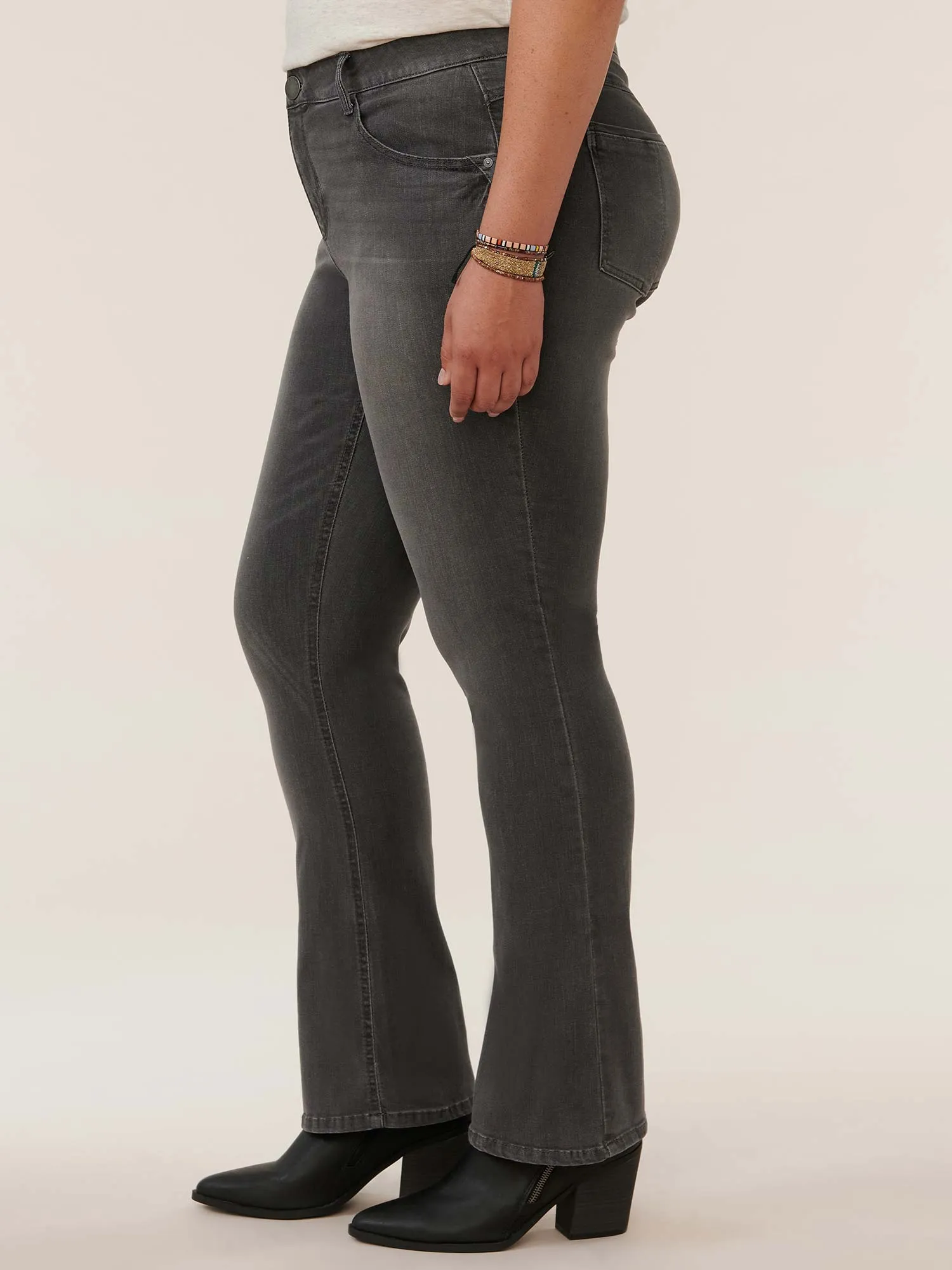 "Ab"solution® Plus Grey Denim Itty Bitty Bootcut Jeans
