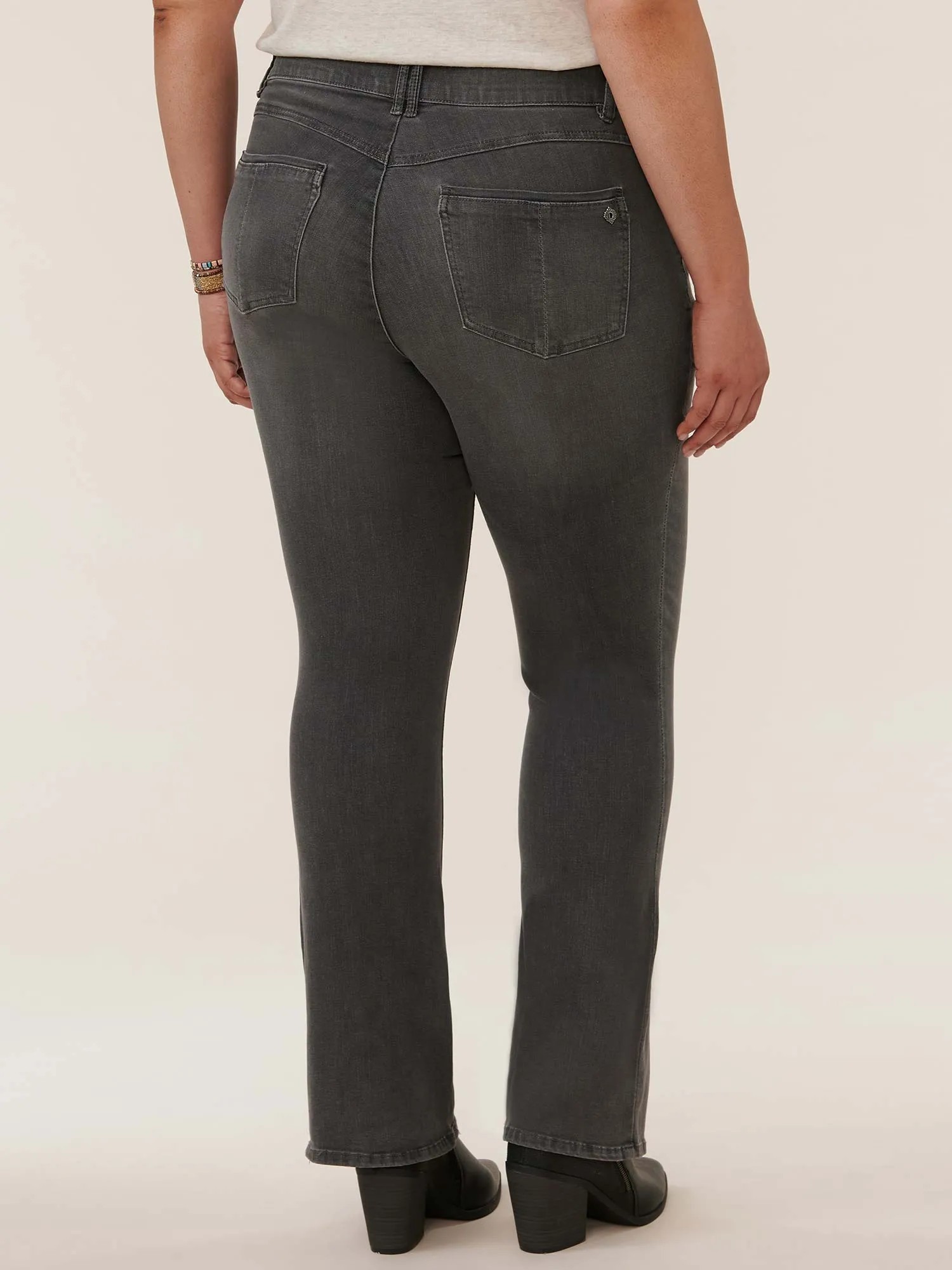 "Ab"solution® Plus Grey Denim Itty Bitty Bootcut Jeans