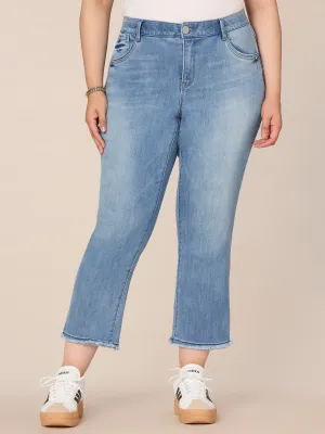 "Ab"solution Plus Size Cascading "D" Back Pocket Slim Straight Jean