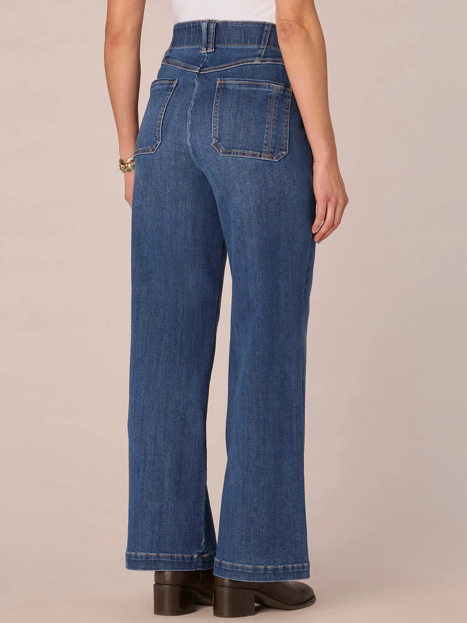 "Ab"solution Skyrise Center Front Seam Wide Leg Jeans