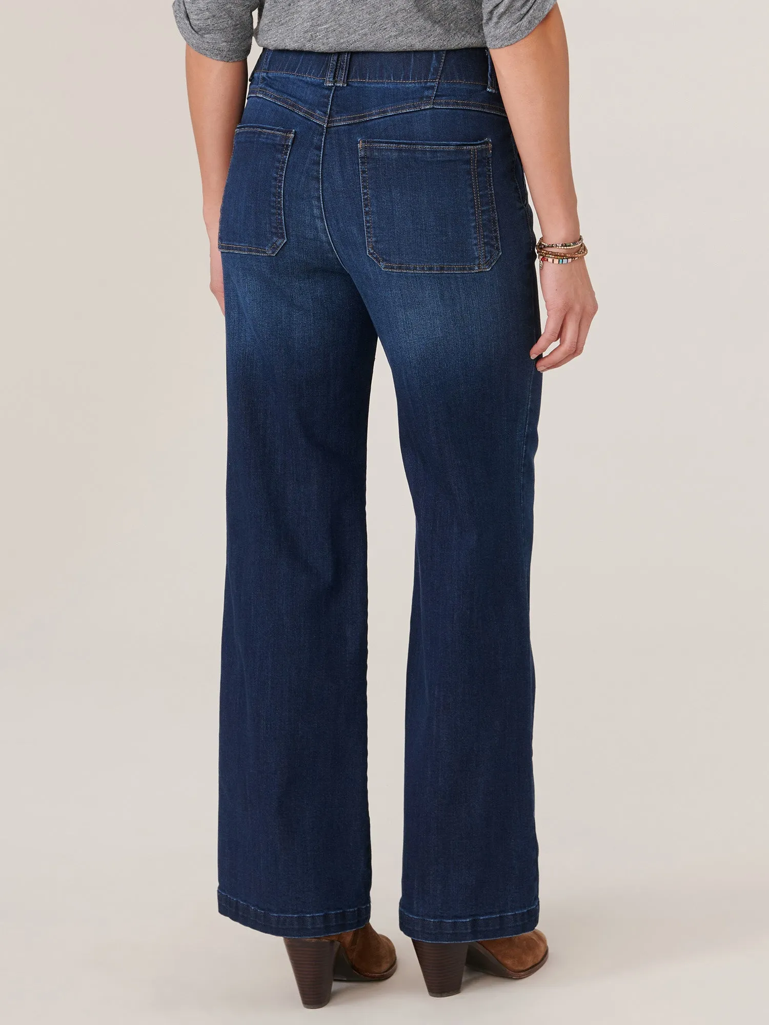 "Ab"solution Skyrise Center Front Seam Wide Leg Tall Jeans