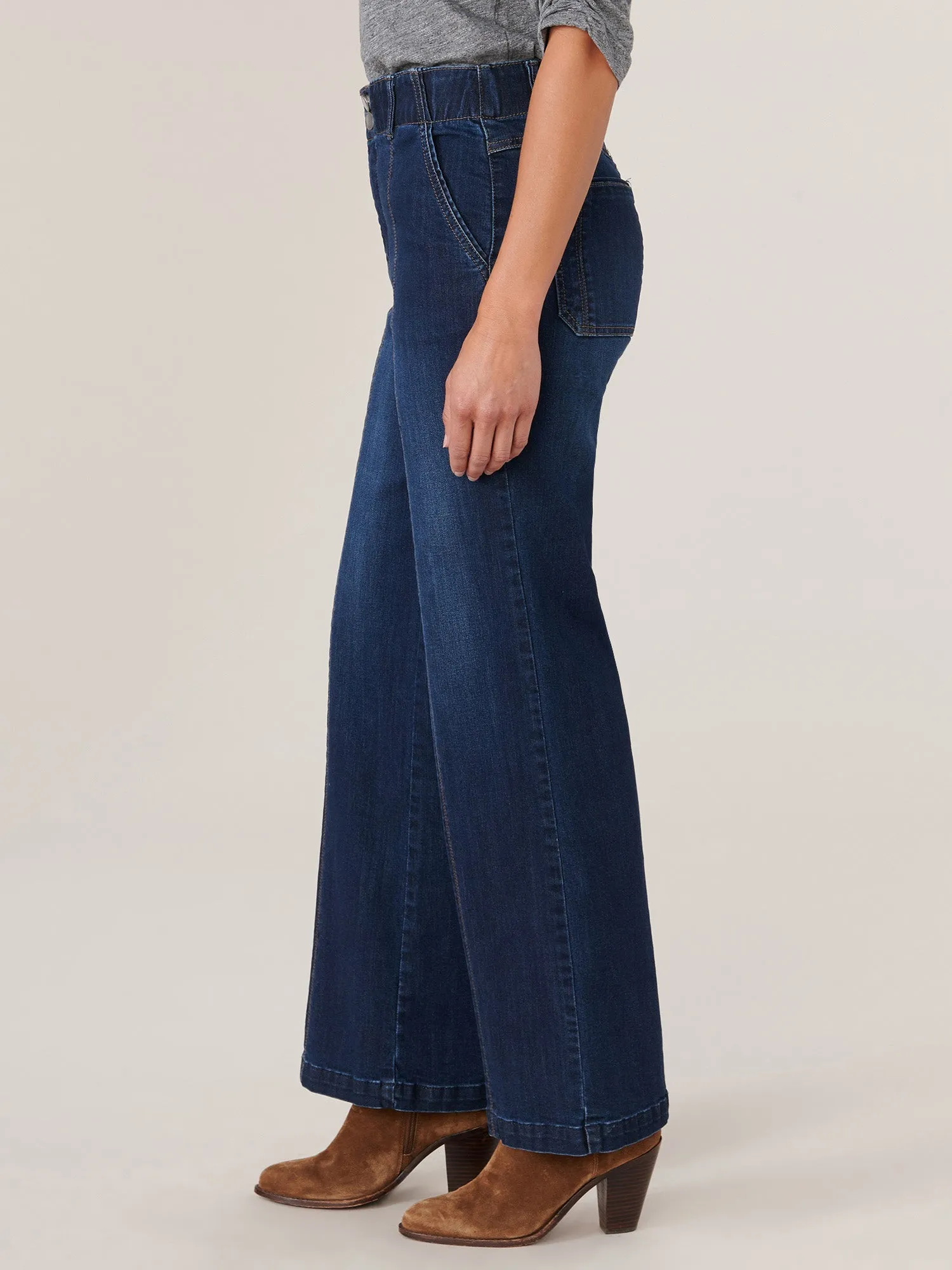 "Ab"solution Skyrise Center Front Seam Wide Leg Tall Jeans