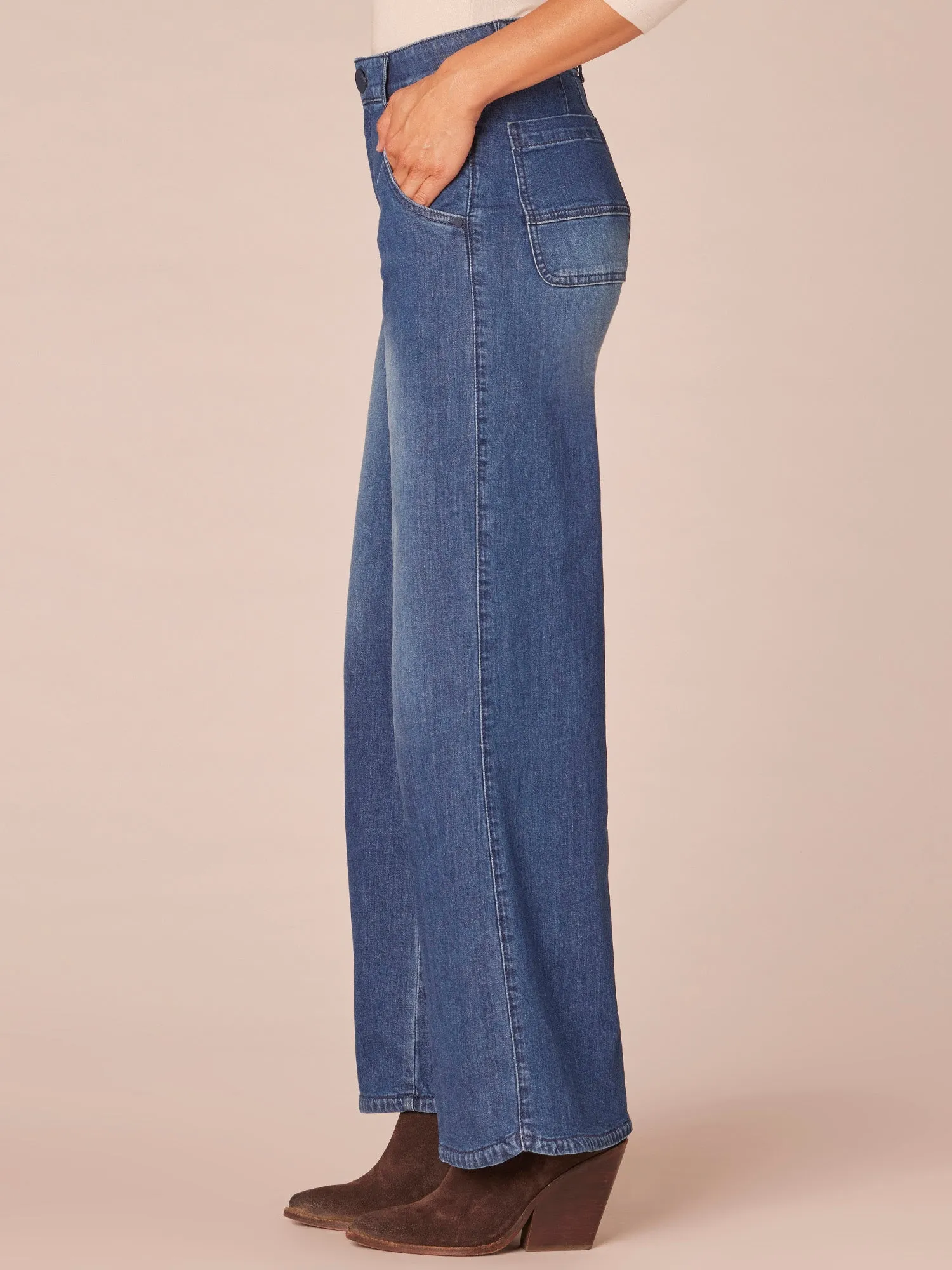 "Ab"solution Skyrise Tulip Hem Wide Leg Jeans