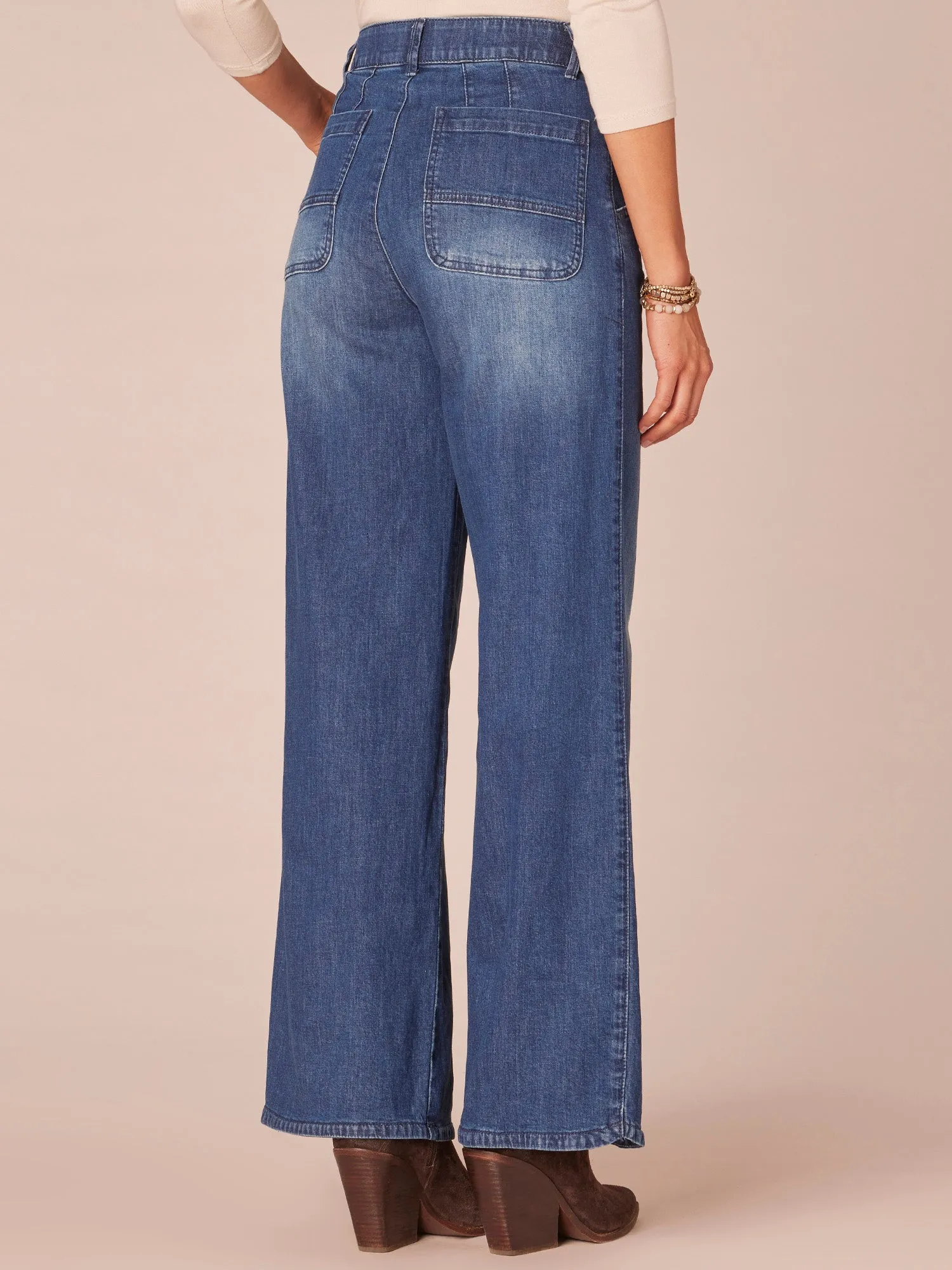 "Ab"solution Skyrise Tulip Hem Wide Leg Jeans