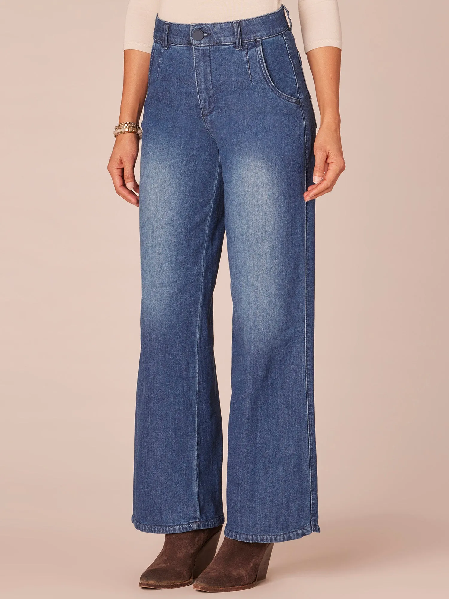 "Ab"solution Skyrise Tulip Hem Wide Leg Jeans