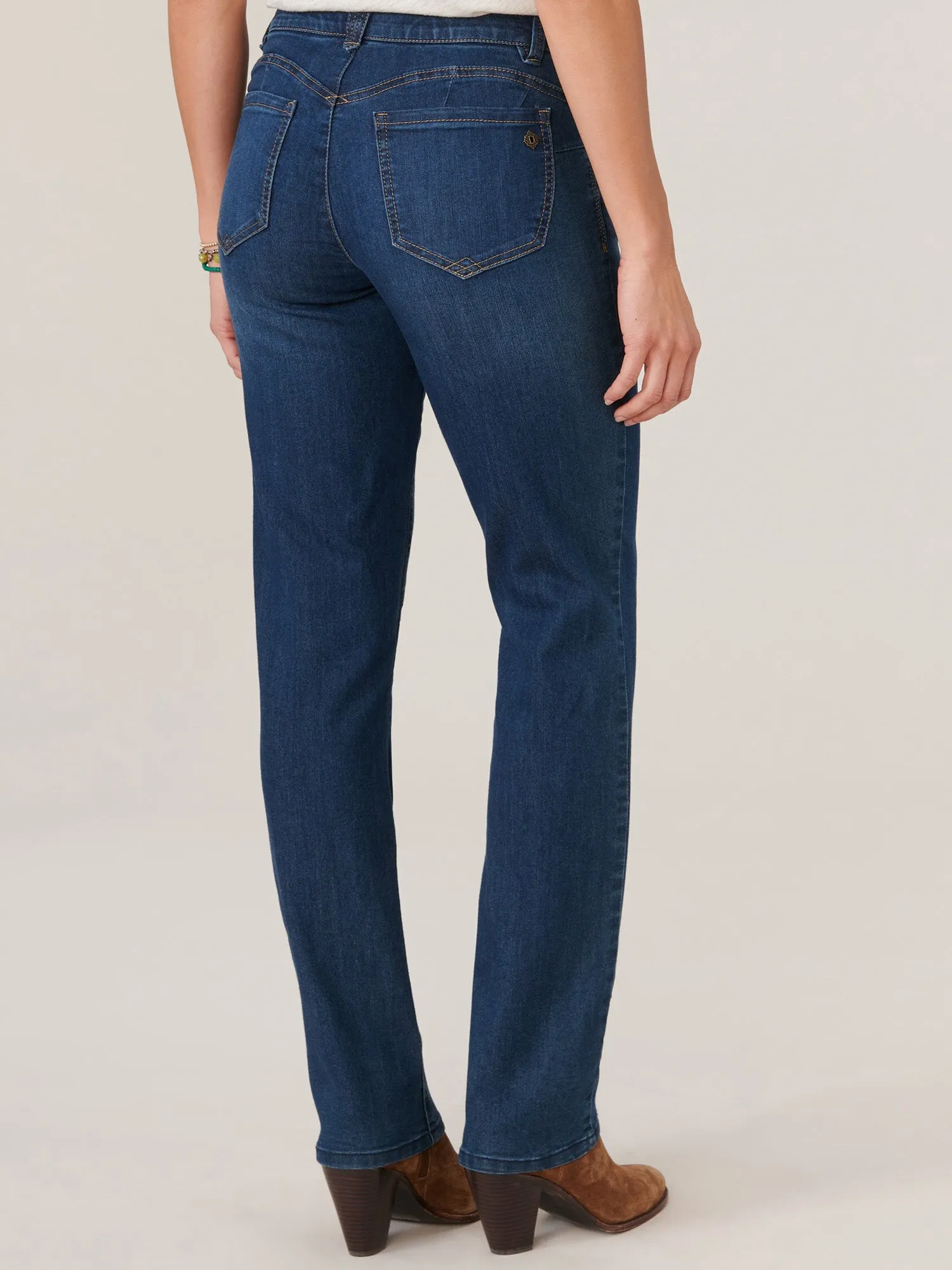 "Ab"solution® Straight Leg Indigo Denim 33" Inseam Tall Jeans