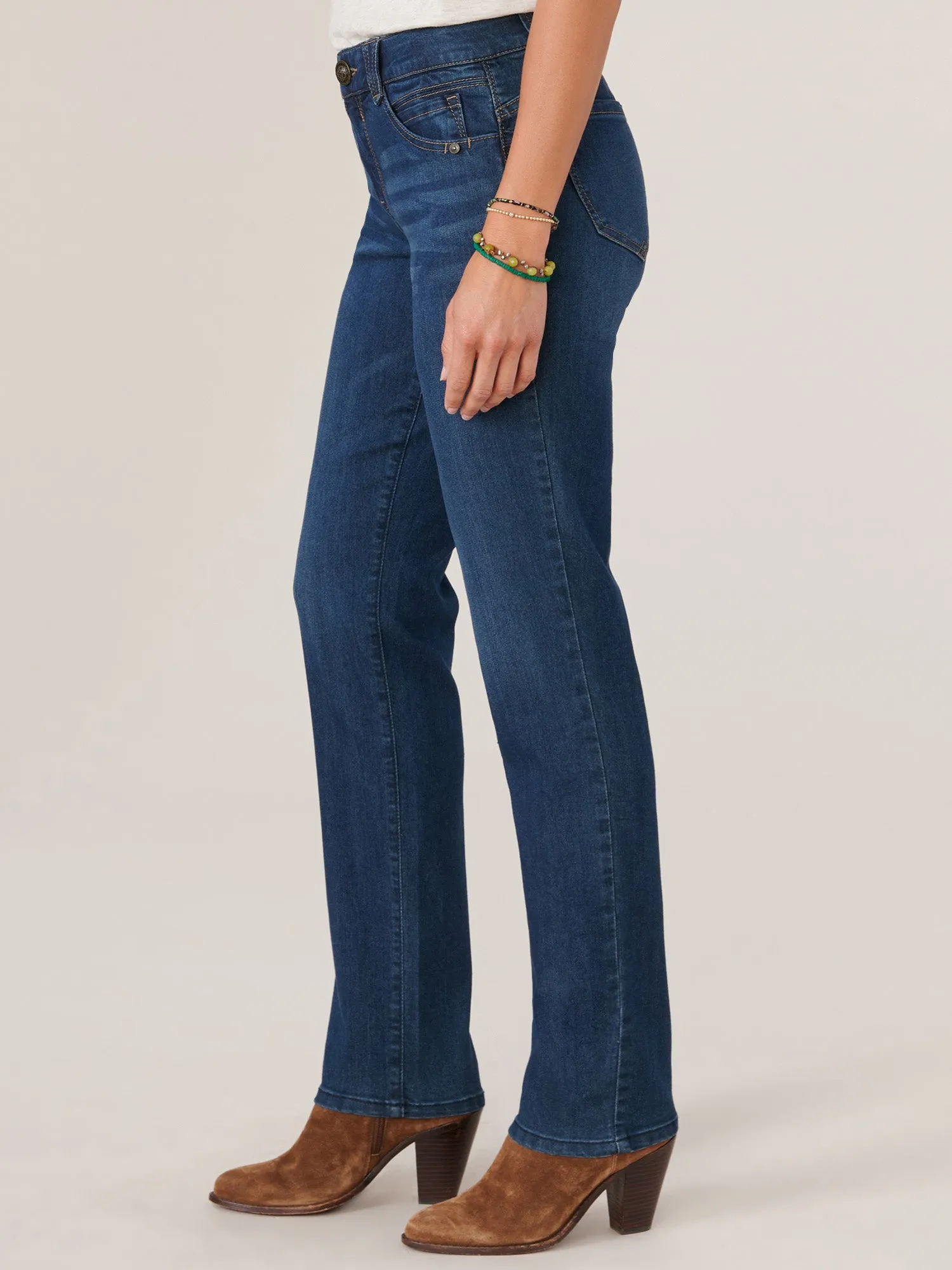 "Ab"solution® Straight Leg Indigo Denim 33" Inseam Tall Jeans