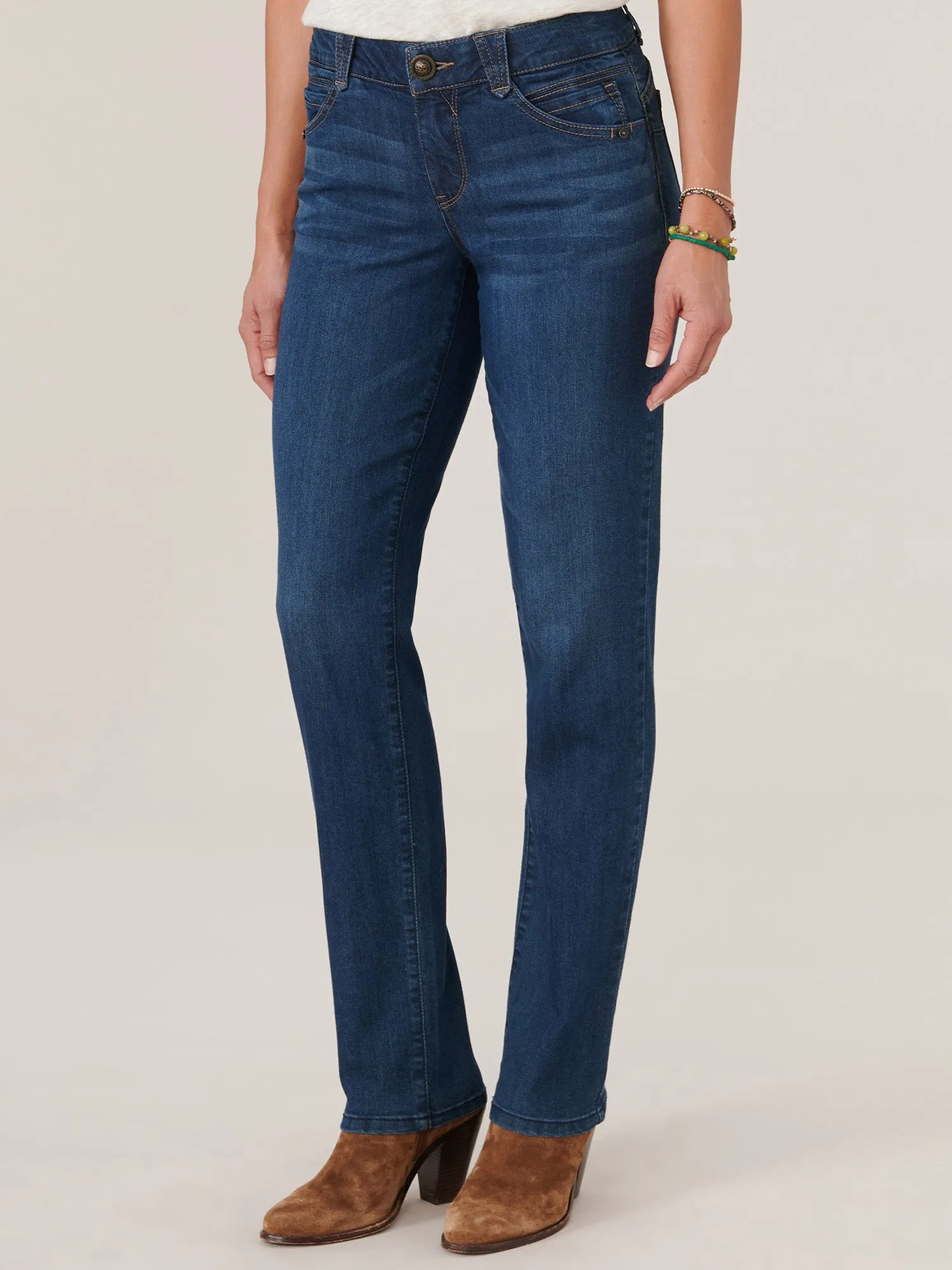 "Ab"solution® Straight Leg Indigo Denim 33" Inseam Tall Jeans