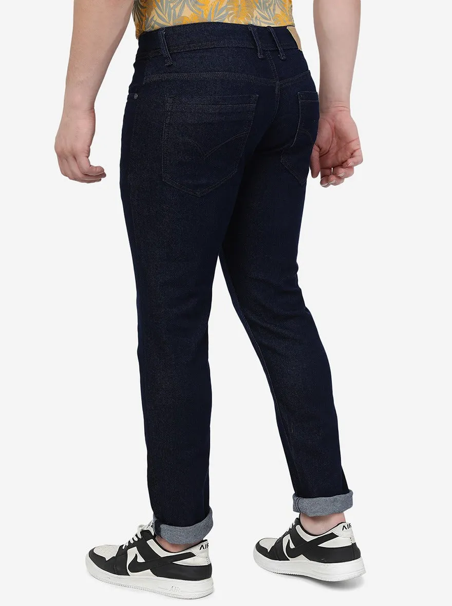 Raw Blue Solid Slim Fit Jeans | JadeBlue