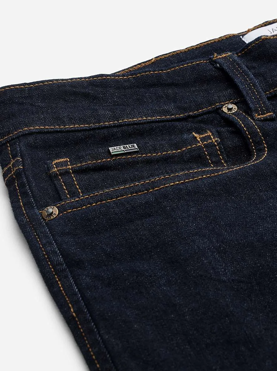 Raw Blue Solid Straight Fit Jeans | JadeBlue