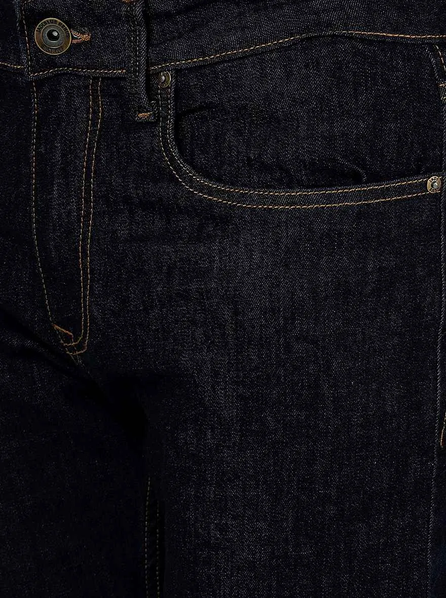 Raw Blue Solid Straight Fit Jeans | JadeBlue