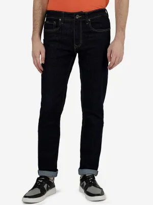 Raw Blue Solid Straight Fit Jeans | JadeBlue