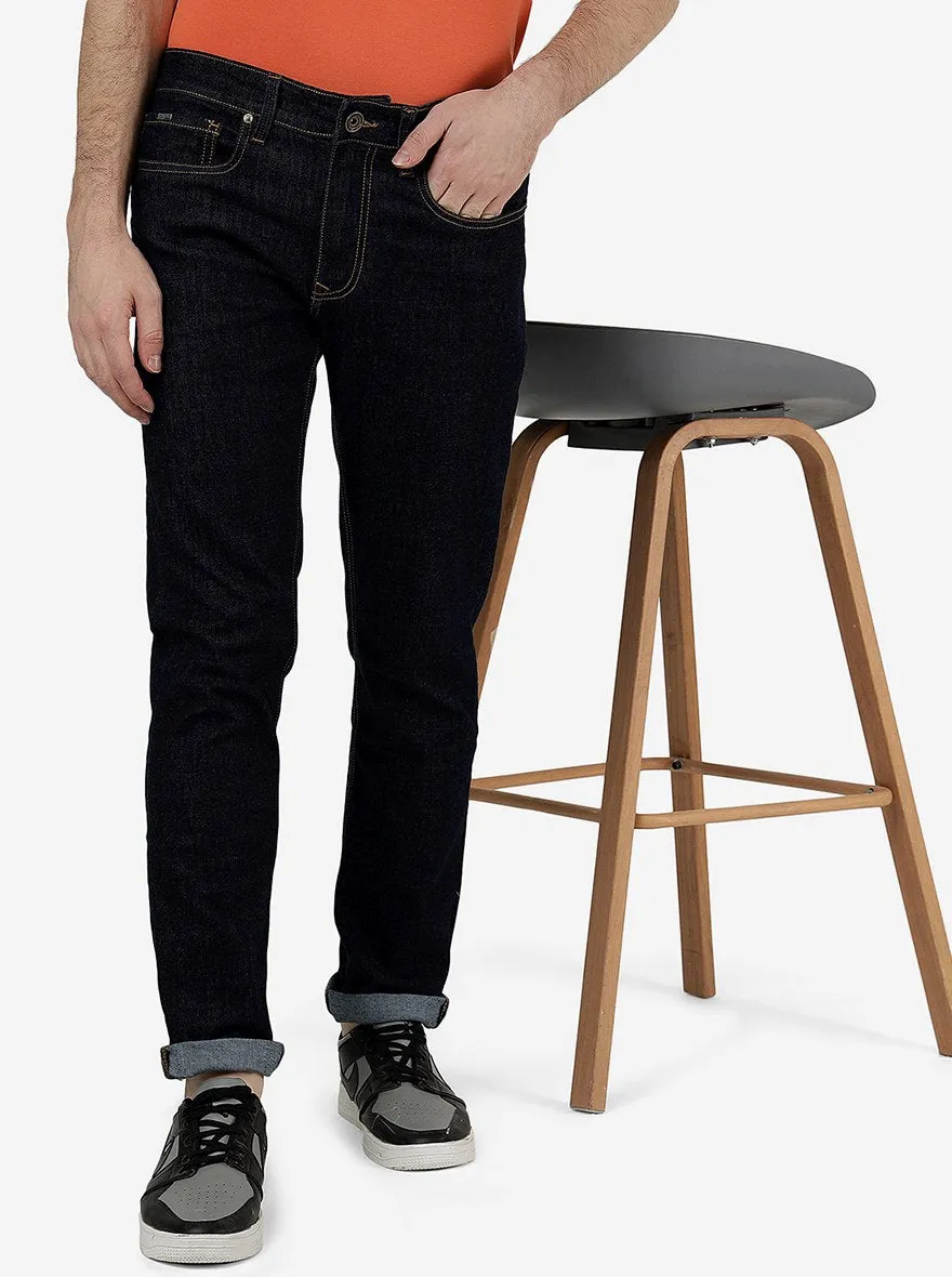 Raw Blue Solid Straight Fit Jeans | JadeBlue