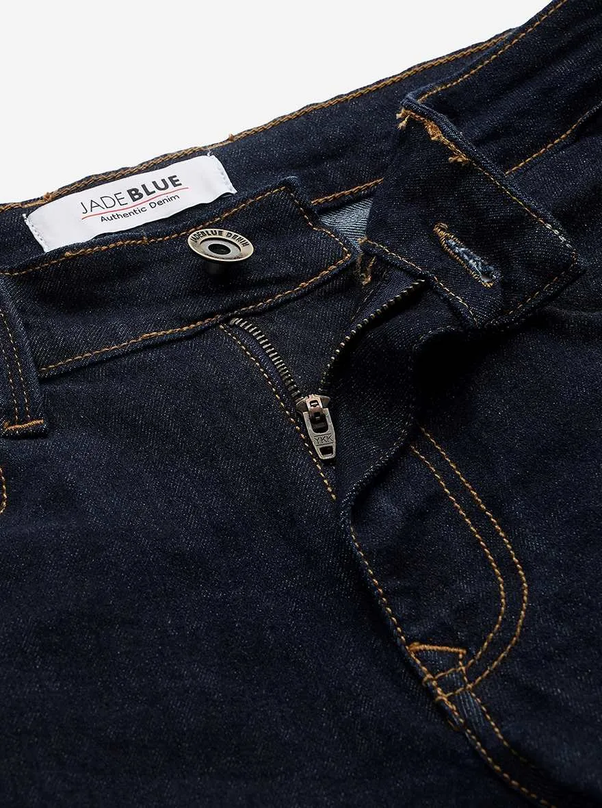 Raw Blue Solid Straight Fit Jeans | JadeBlue