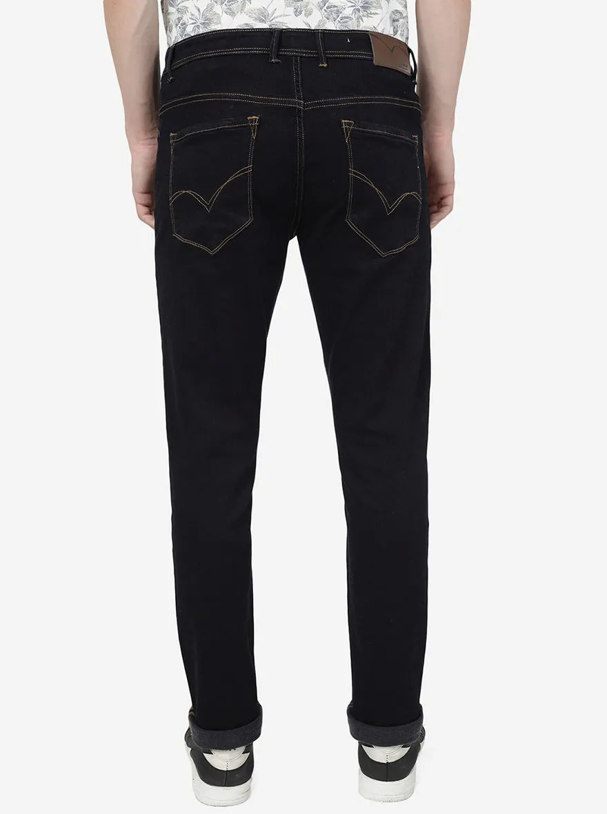 Raw Blue Solid Straight Fit Jeans | JadeBlue
