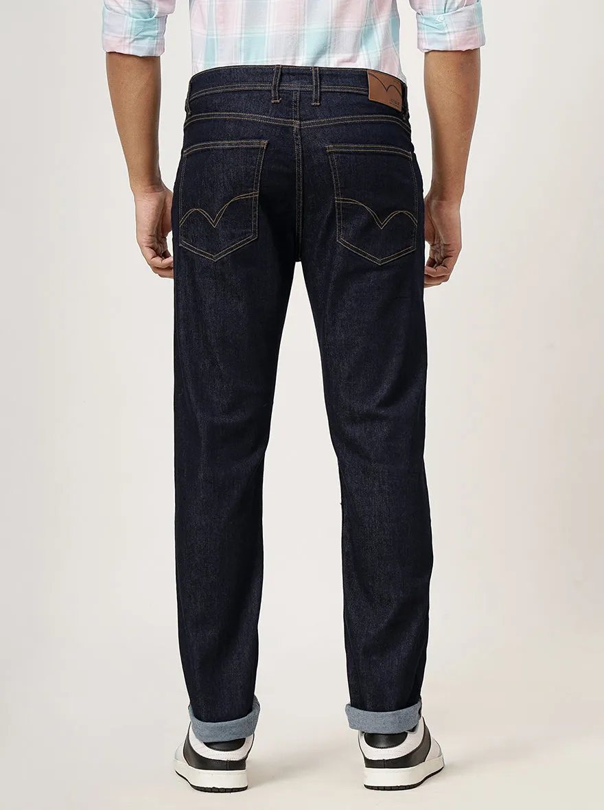 Raw Blue Washed Straight Fit Jeans | JadeBlue