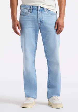 Relaxed Straight Driven Men's Jeans, Light Blue - BM26082