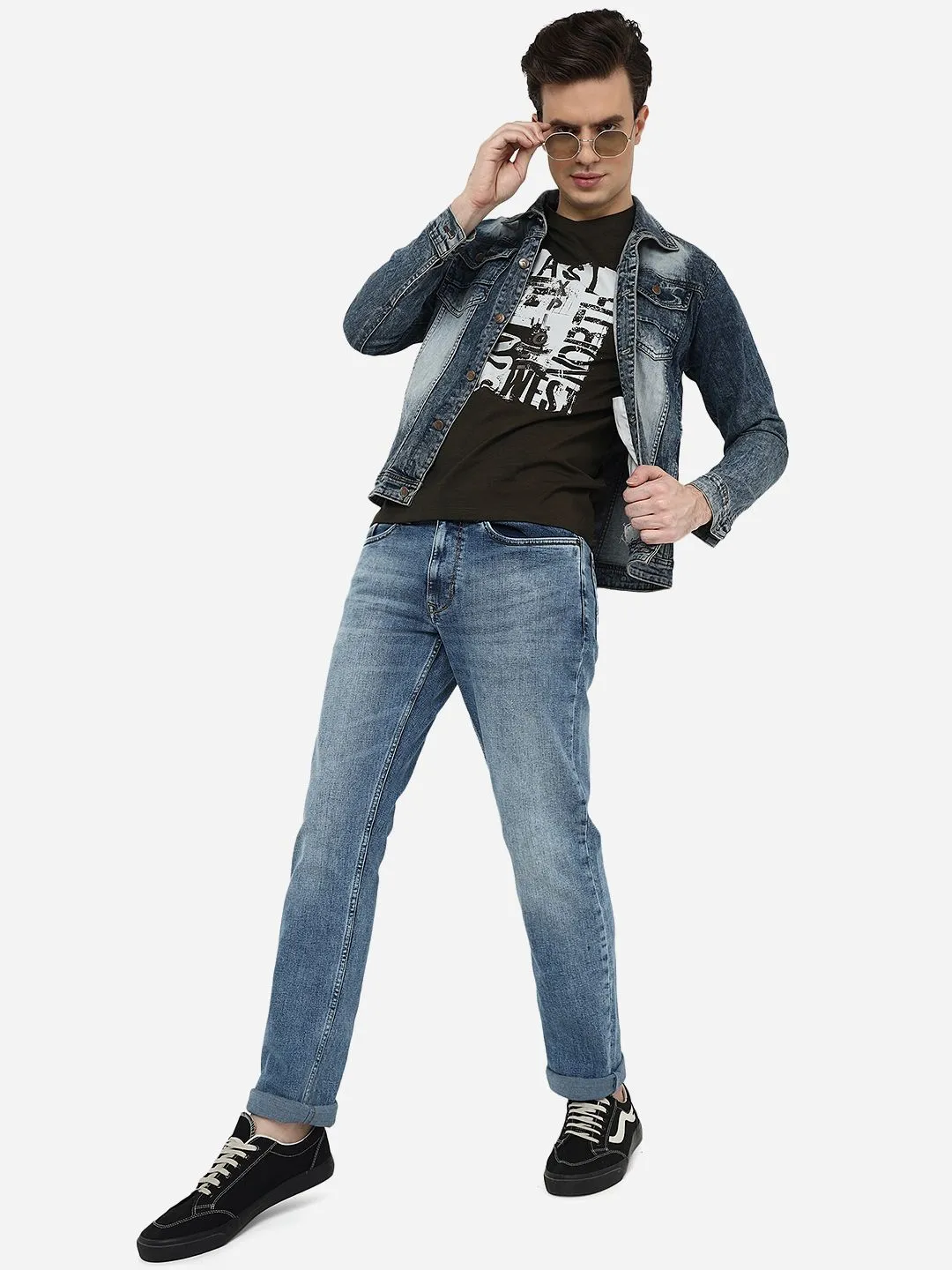 River Blue Washed Straight Fit Jeans | JadeBlue