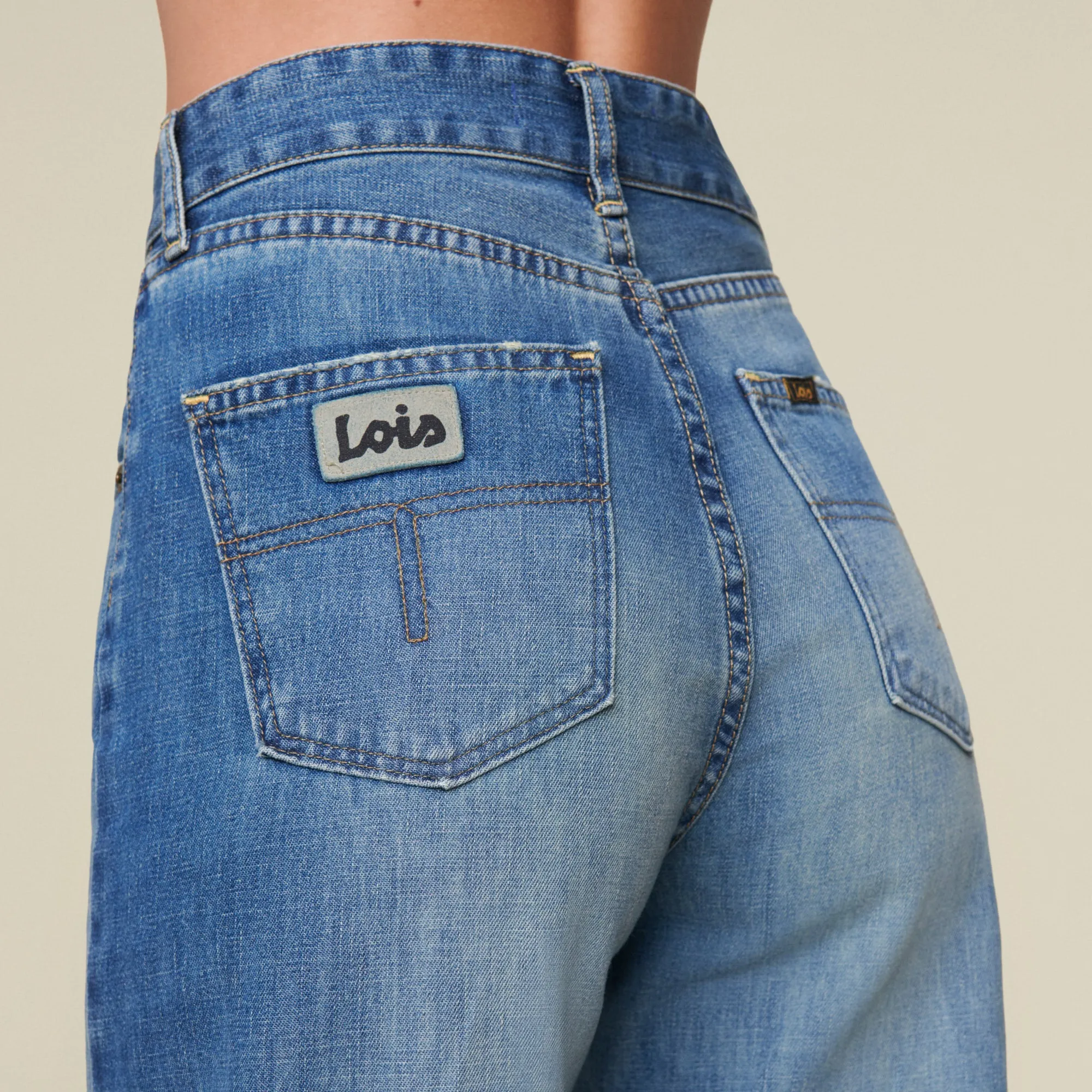Rosa Turn Up Kros Regen Stone - High Rise Wide Fit