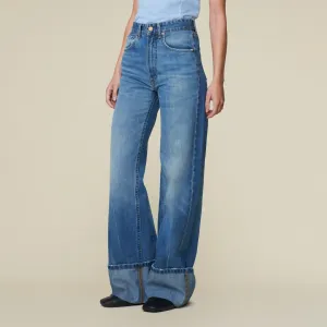 Rosa Turn Up Kros Regen Stone - High Rise Wide Fit