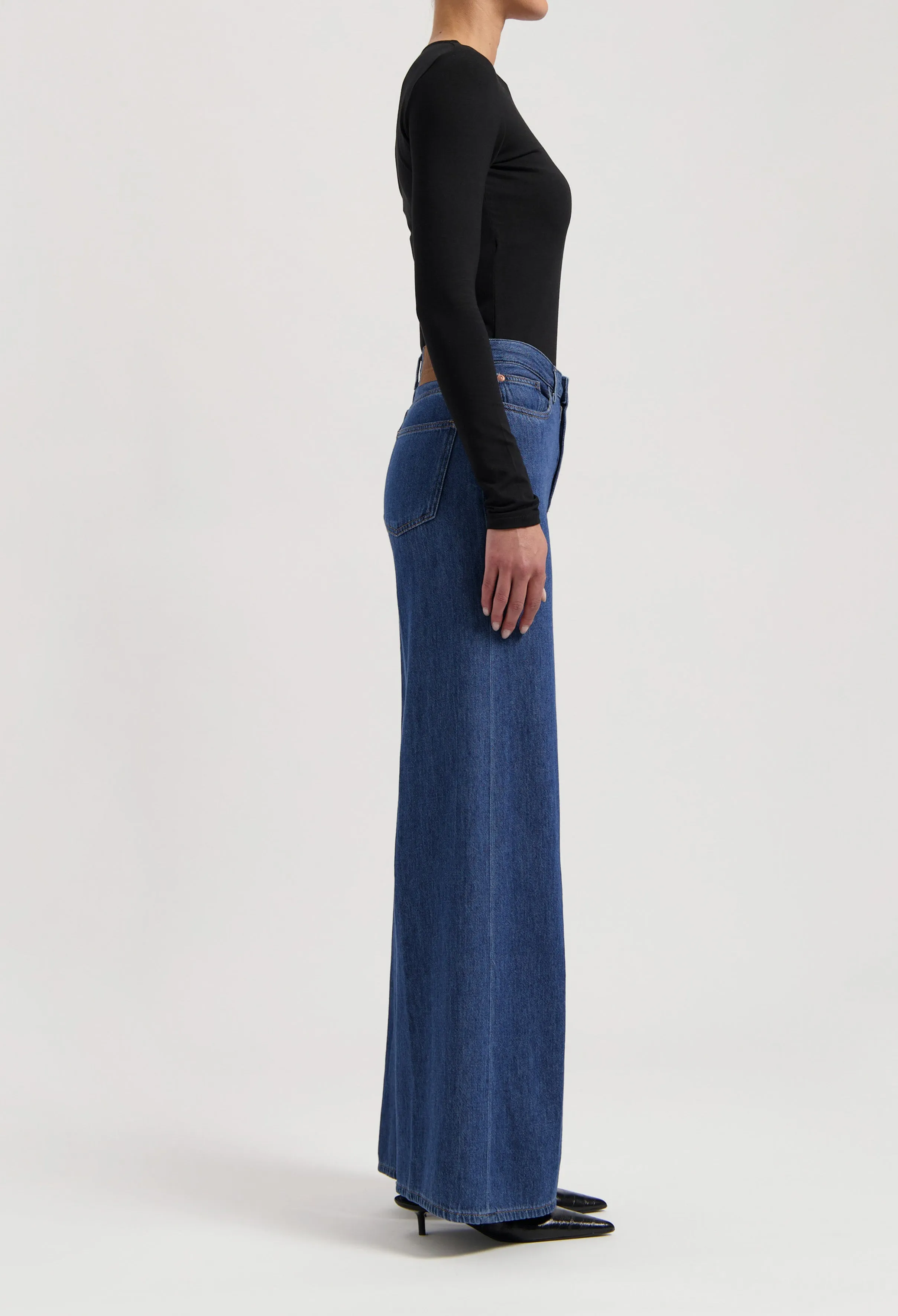 Sara High Loose Flow - Stone Indigo
