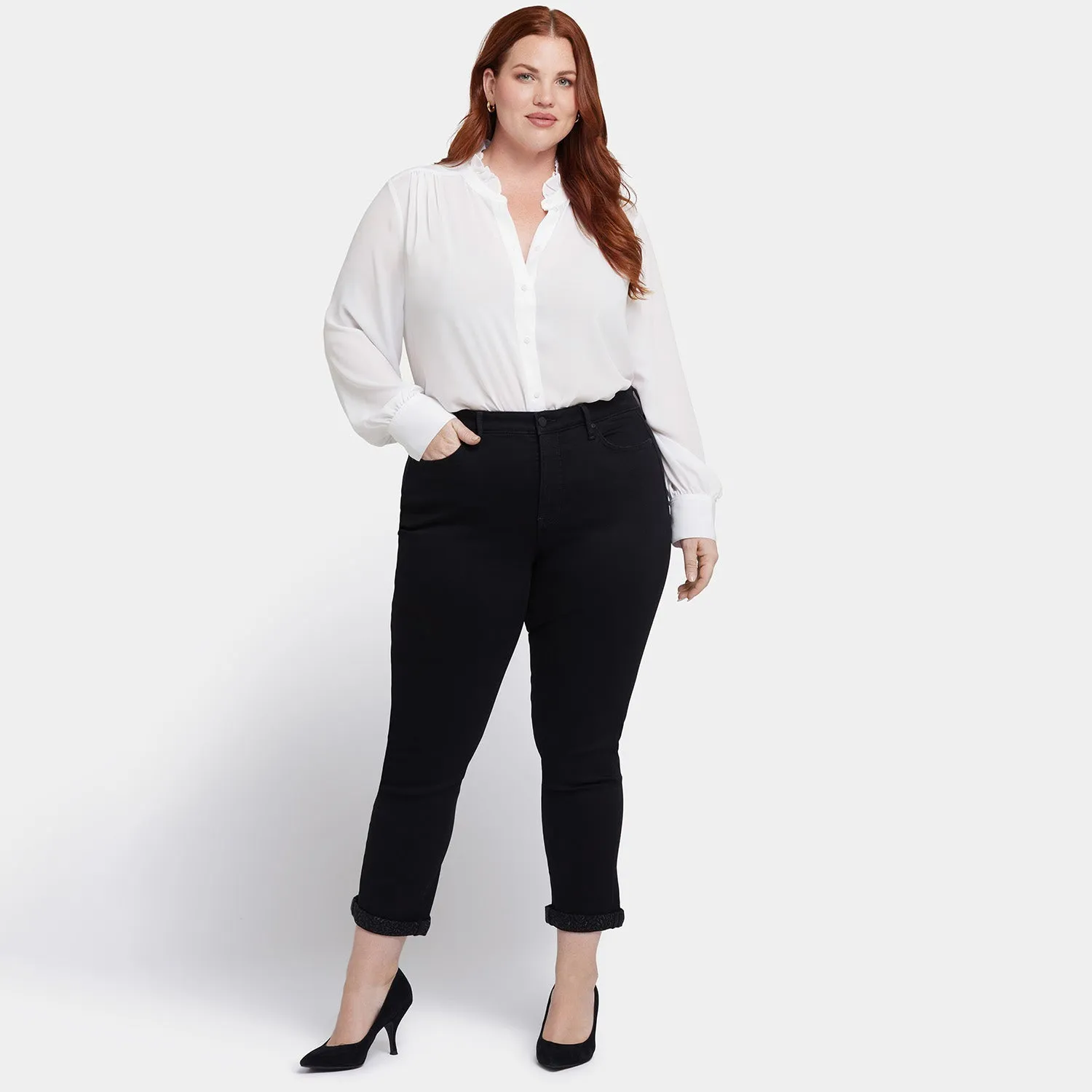 Sheri Slim Ankle Jeans In Plus Size - Black Rinse