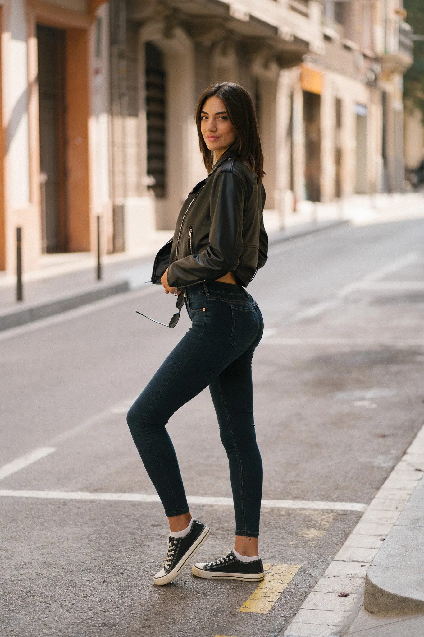 SKINNY MID RISE - DARK BLUE