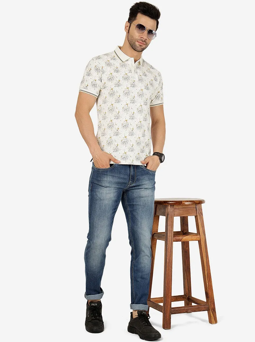 Sky Blue Washed Slim Fit Jeans | JadeBlue