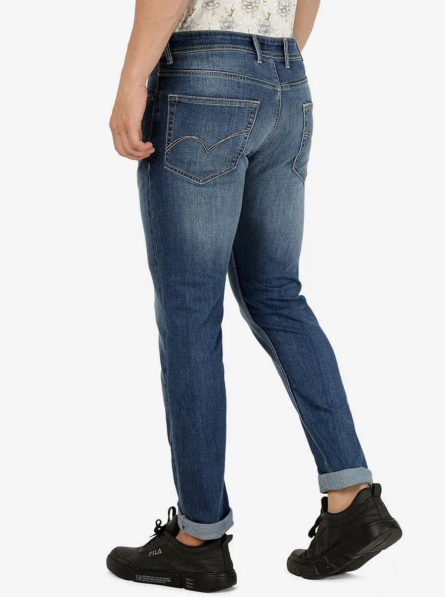 Sky Blue Washed Slim Fit Jeans | JadeBlue