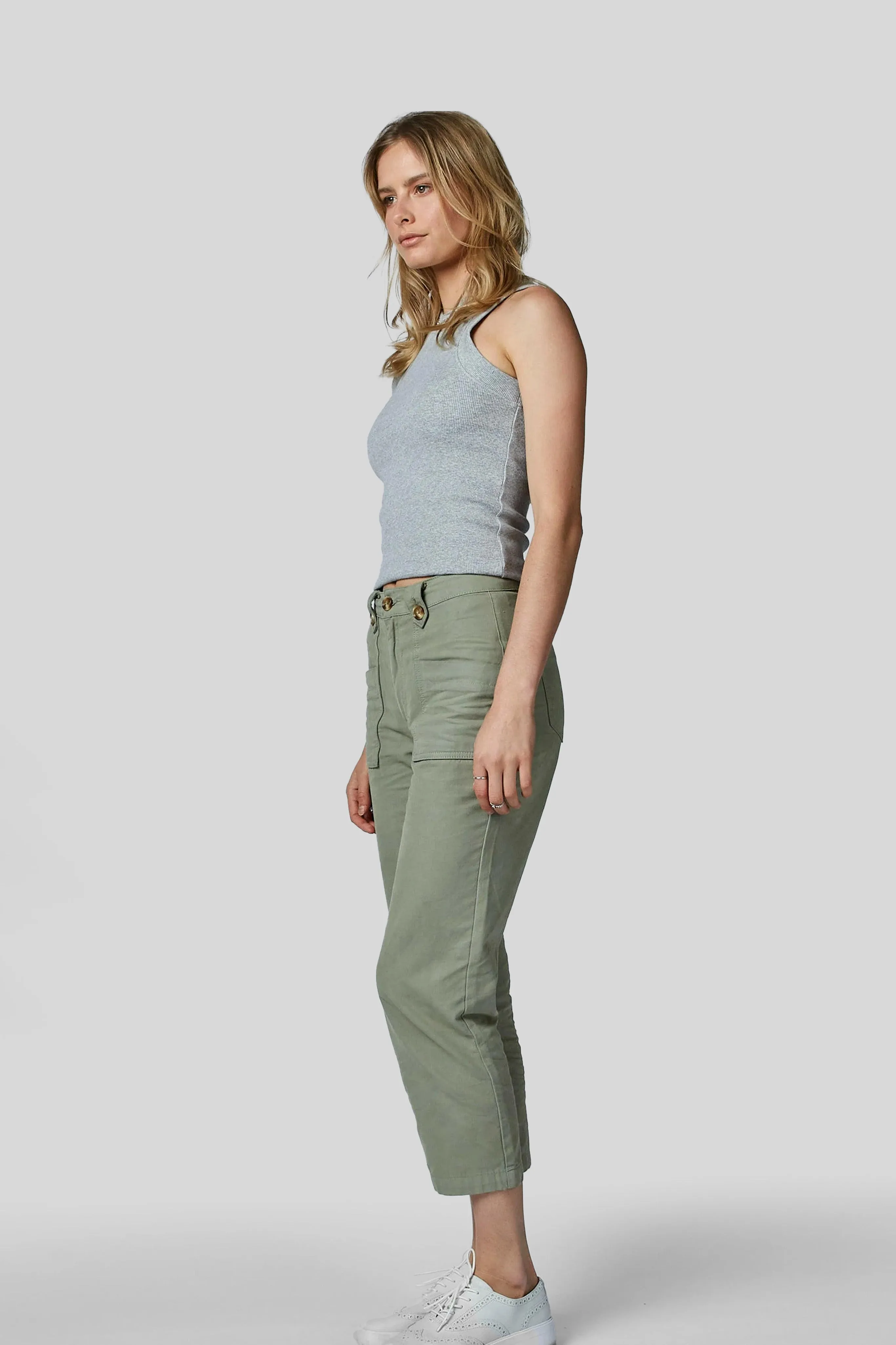 Stella High Waisted Canvas Trousers