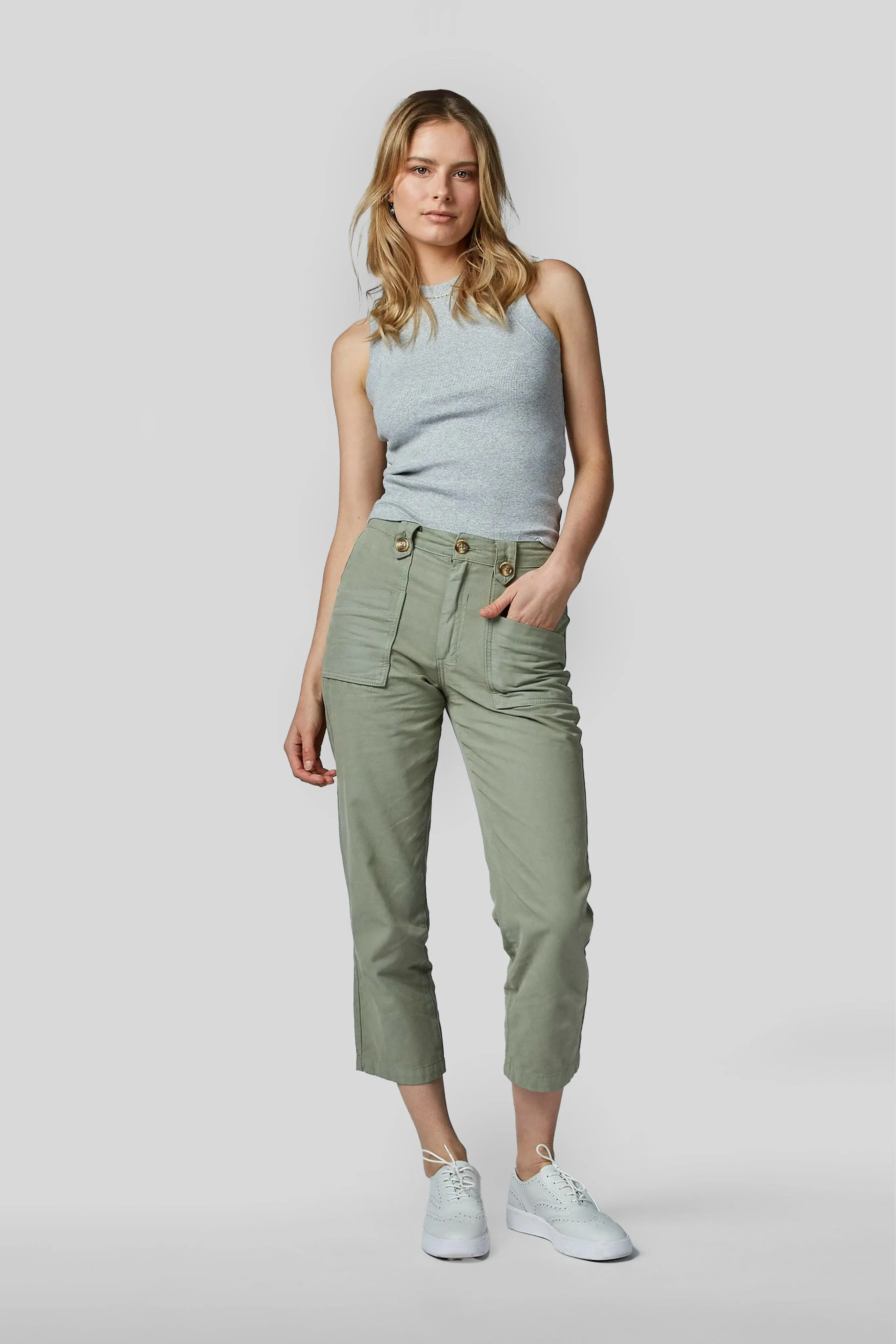 Stella High Waisted Canvas Trousers