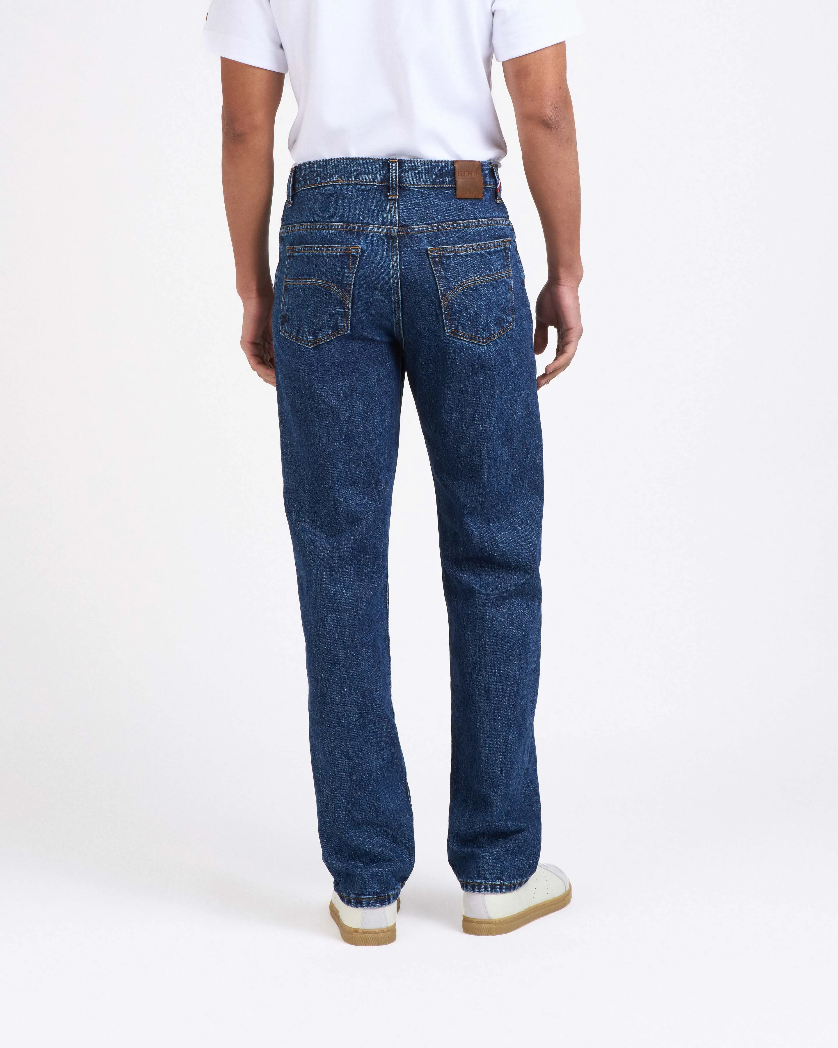 Stonewashed men's straight jeans