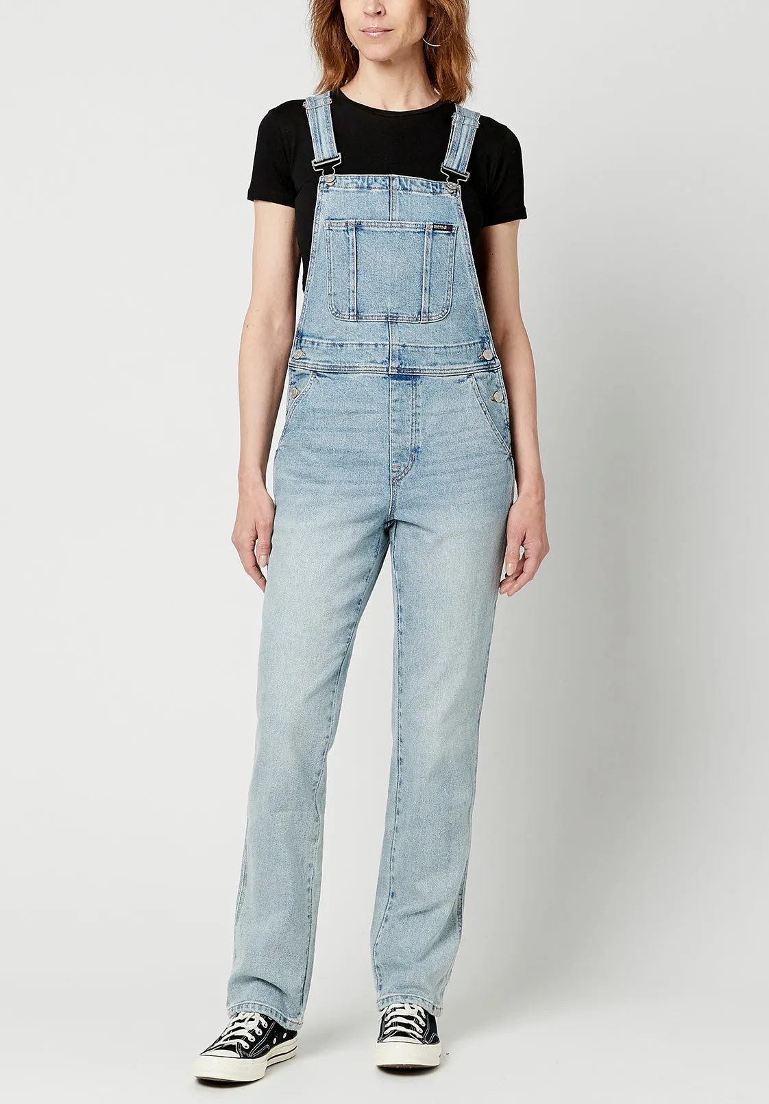 Straight Leg Hailey Women's Overalls in Light Blue - BL15838