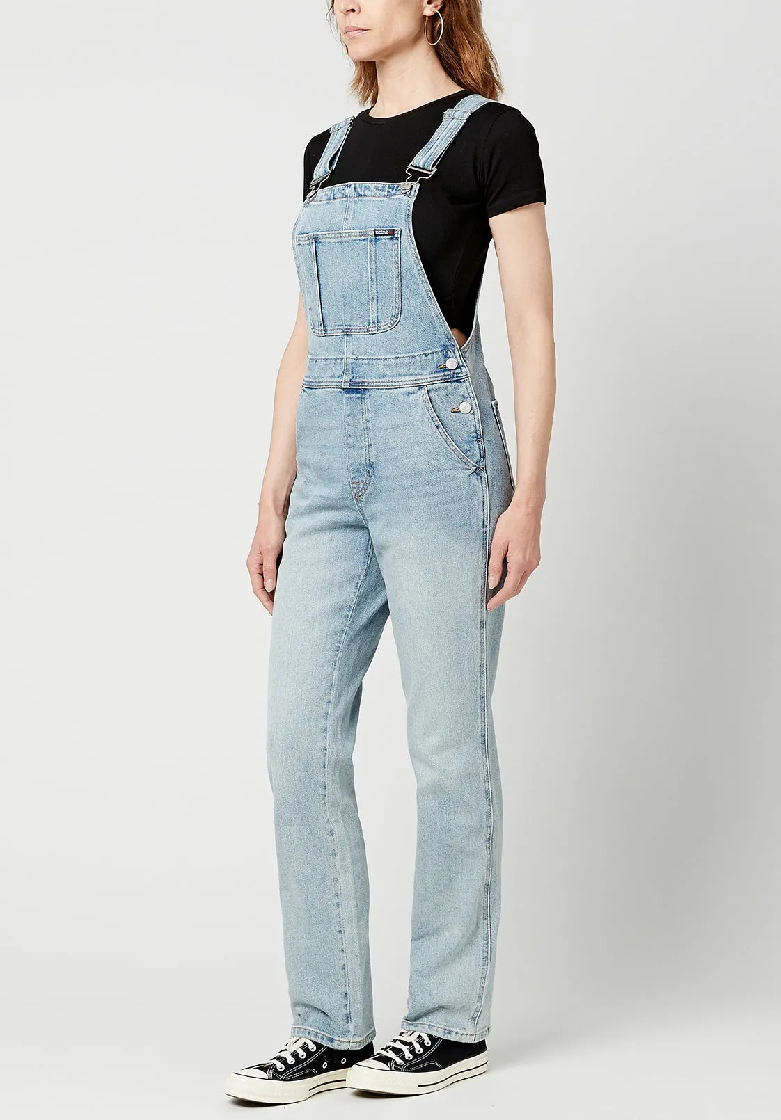 Straight Leg Hailey Women's Overalls in Light Blue - BL15838