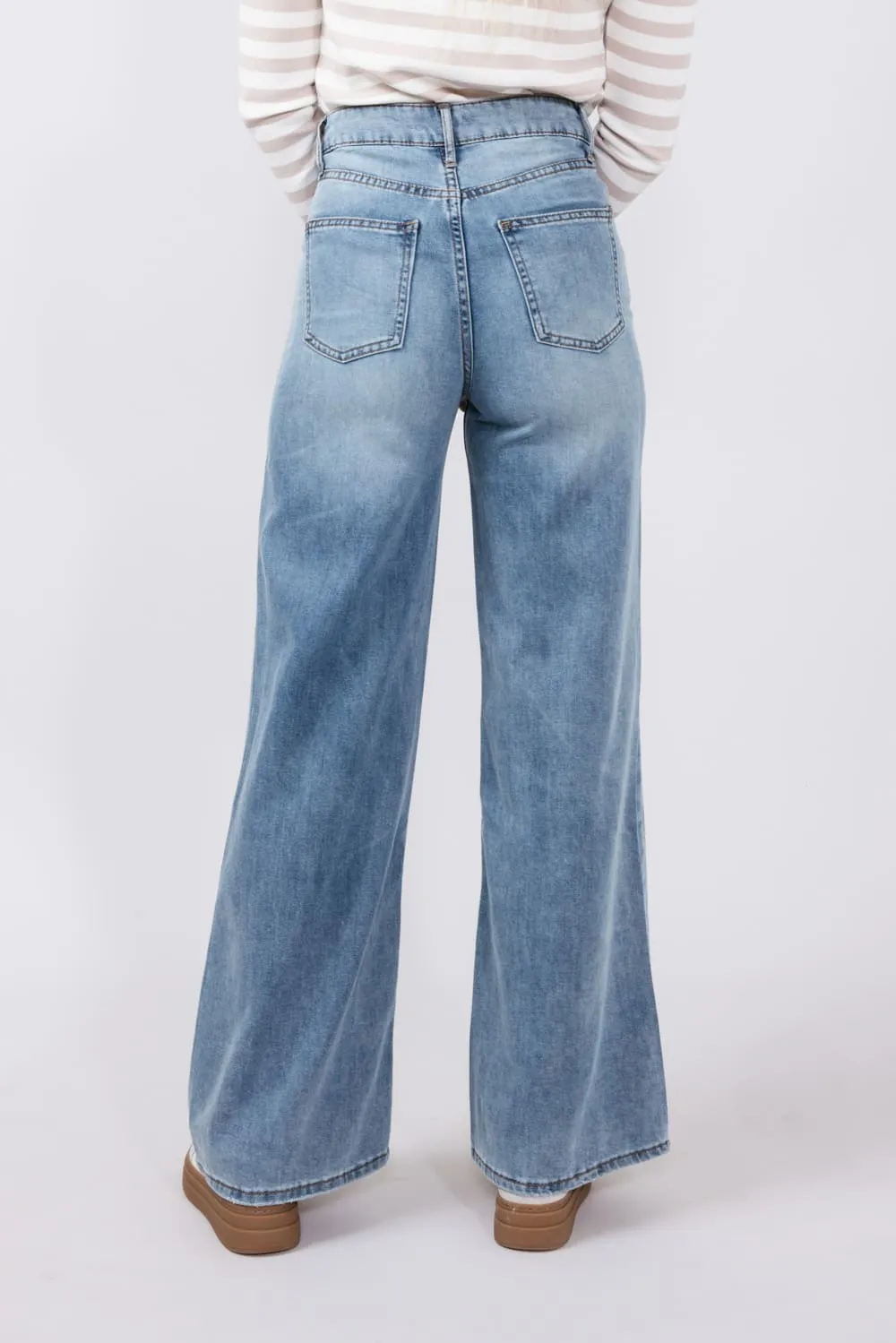 Thread & Supply High Rise Taylor Cloud Wide Leg Jeans for Women | B2367CDSTS-VINTAGEWASH