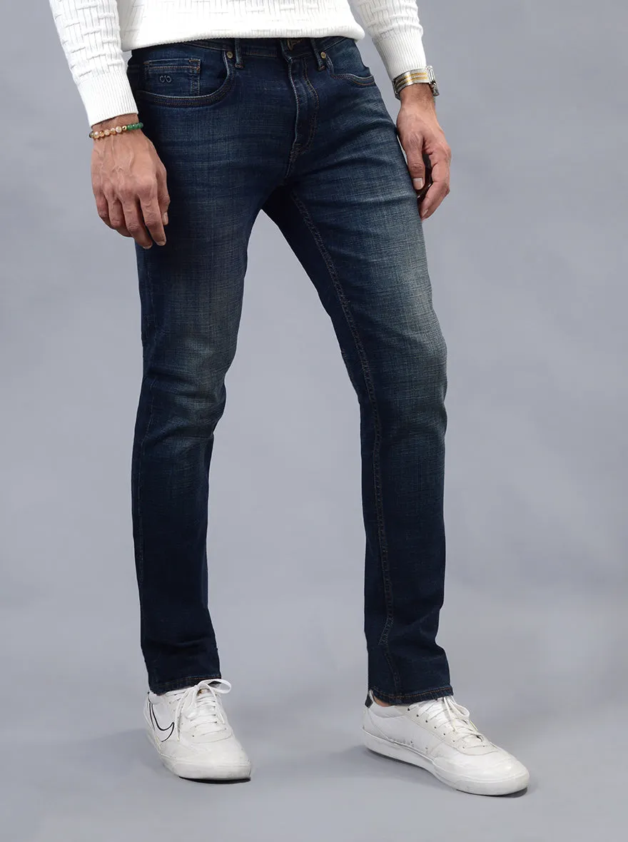Tinted Blue Washed Slim Fit Jeans | JadeBlue