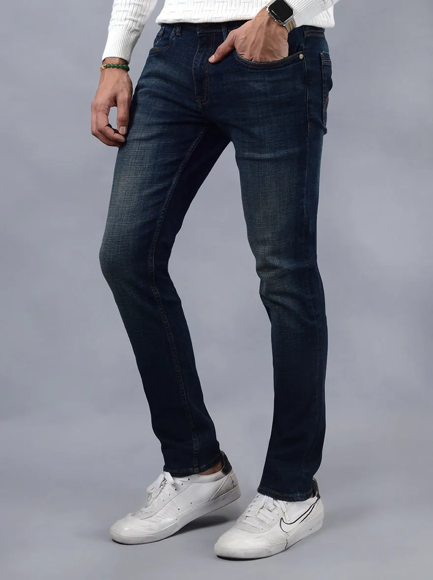 Tinted Blue Washed Slim Fit Jeans | JadeBlue