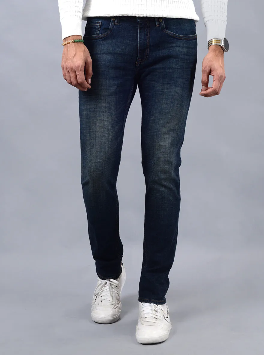Tinted Blue Washed Slim Fit Jeans | JadeBlue