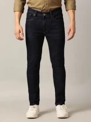 Tinted Deep Blue Washed Slim Fit Jeans | JadeBlue
