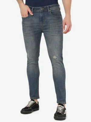 Tinted Mid Blue Solid Rider Fit Jeans | JadeBlue