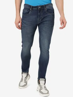 Tinted Mid Blue Solid Rider Fit Jeans | JadeBlue