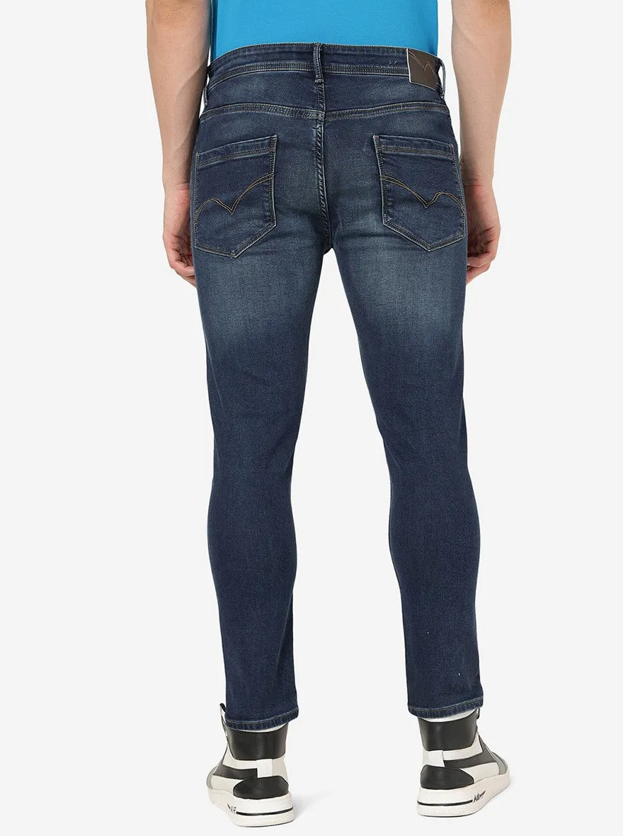 Tinted Mid Blue Solid Rider Fit Jeans | JadeBlue
