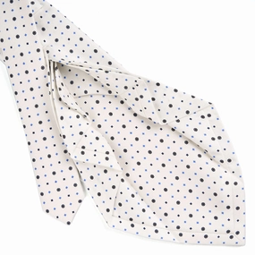 WHITE 7 FOLD SARTORIAL SILK TIE