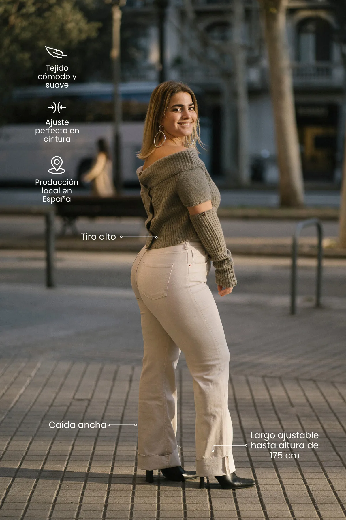 WIDELEG HIGH RISE - BEIGE