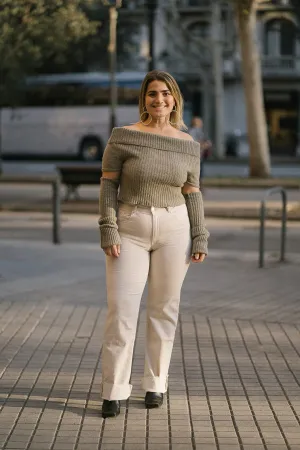 WIDELEG HIGH RISE - BEIGE