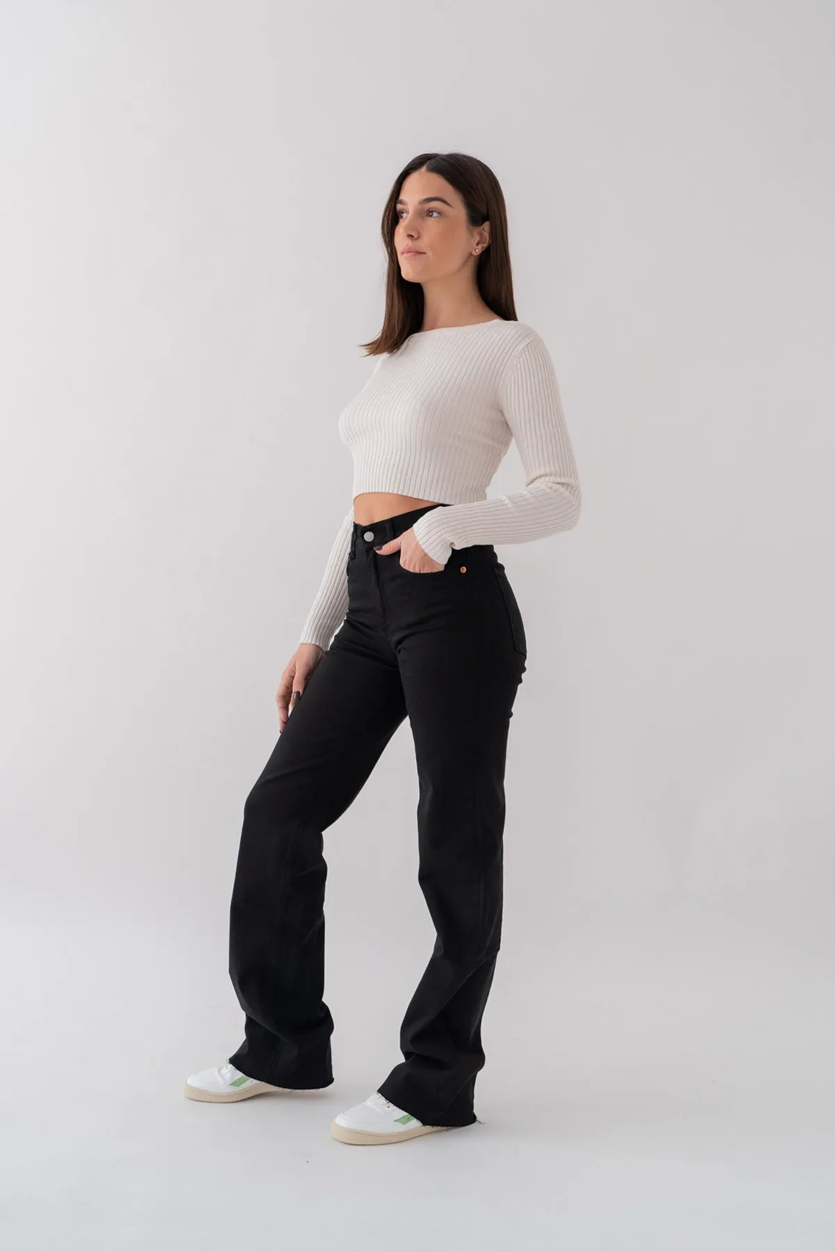 WIDELEG HIGH RISE - BLACK